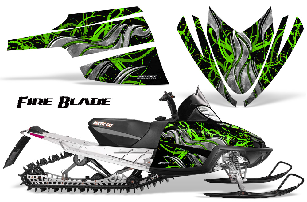 Arctic Cat M Series CrossFire Graphics Kit Fire Blade Green Black